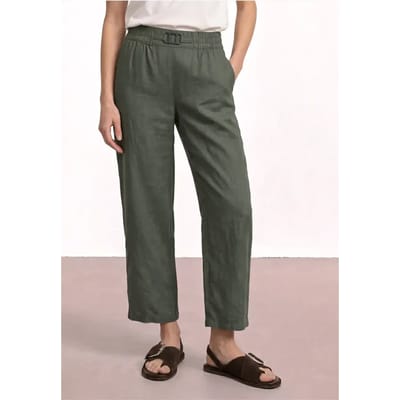 7/8 Wide Legs broek in een Loose Fit van linnen