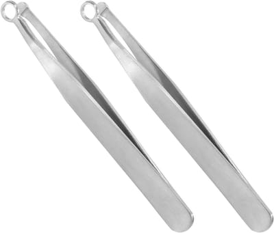 Neushaar Pincet - Neustondeuse Set - Haar Verwijderen - Ringkop Ontwerp - 2 stuks - Zilver