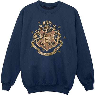 Harry Potter Meisjes Goud Zweinstein Sweatshirt (Marineblauw)