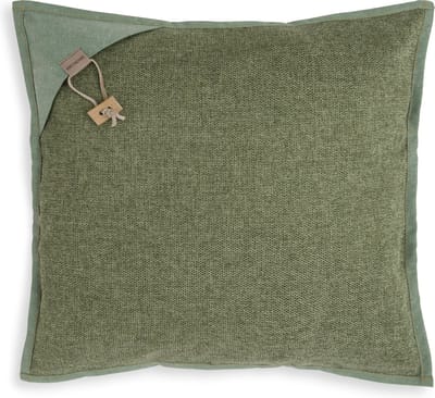 Knit Factory Hope Sierkussen - Vierkant kussen - Kussen woonkamer - Bank kussen - Decoratie kussen - Groen - 50x50 cm - Kussenhoes inclusief kussenvulling