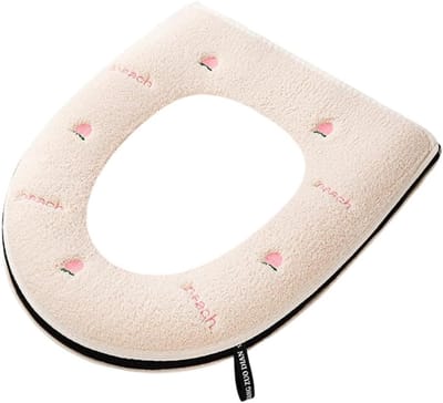 Toiletbrilhoes Zacht - WC-bril warmer - Comfort in koude ruimtes - Wasbaar en herbruikbaar - 43x38 cm - Perzik
