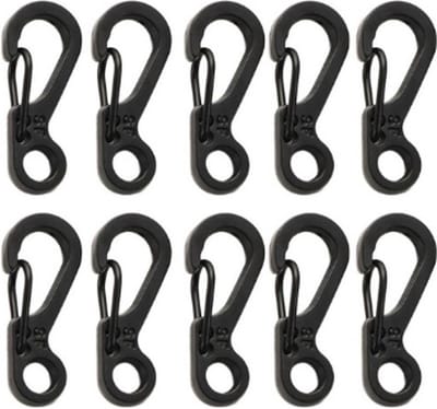 FSW-Products - 4 Stuks - Karabijnhaken - Karabijnhaak - Carabiners - Festonhook - Zwart - Aluminium - Sleutelhanger