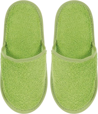 Badslippers Badstof Uni Pure met Zool Groen Maat 38 - 1 Paar