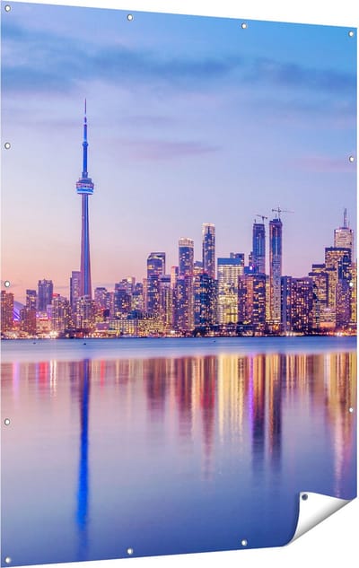 Gards Tuinposter Toronto Skyline in Canada - 120x160 cm - Tuindoek - Tuindecoratie - Wanddecoratie buiten - Tuinschilderij
