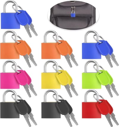 10 Koffersloten met Sleutel - Diverse Kleuren - Ideaal voor Reizen en Veiligheid