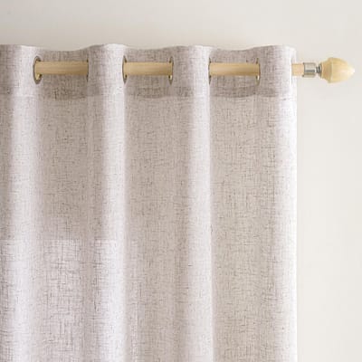 Dailygoods- Gordijnen Set van 2 - Linnenlook - Semi-transparant - 140 x 225 cm - Oogjes - Decoratief - Blokkeren 95-99% Licht - Raamdecoratie