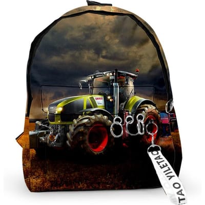 Klassiek Populair tractorpatroon Rugzakken Jongens/Meisjes leerling Schooltassen 3D Print Sleutelhangers Oxford Waterdicht Schattige Kleine Rugzakken One size