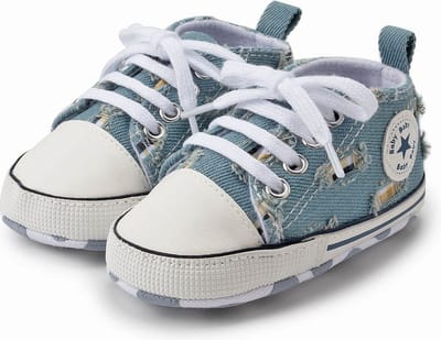Steppies Babyschoentjes - Denim - Zachte Zool Antislip - Maat 20-21 (12-18 maanden, 13 cm) - Babyslofjes