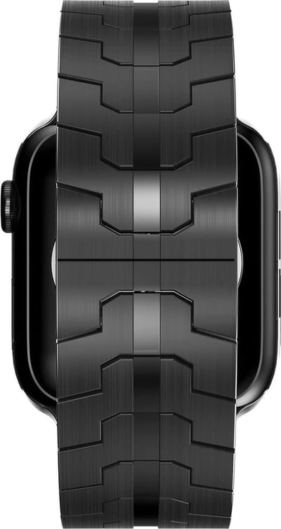 Go Go Gadget - RVS Ultra Band - Geschikt voor Apple Watch 42mm/44mm/45mm/49mm - Vlindergesp - Zwart