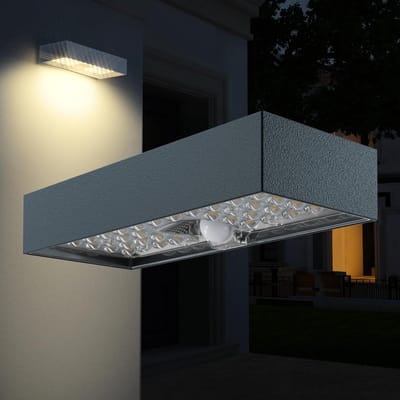 Moderne Zonne-energie Wandlamp met Bewegingsmelder voor Buiten - Neutraal Wit Licht (IP65)