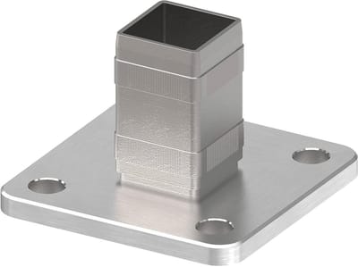 Wand Vloeranker - Roestvrij Staal - Bevestiging Constructies - V2A Materiaal - 40x40mm Buis - Zilverkleurig