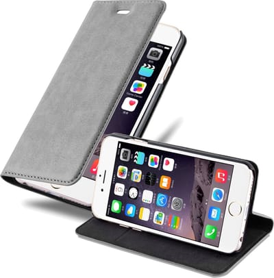 Cadorabo Hoesje geschikt voor Apple iPhone 6 / 6S in TITANIUM GRIJS - Beschermhoes in flip design Case Cover met magnetische sluiting