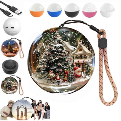 Ynkkvre - Kristallen Bol - Kerstgeheugenbollamp - Kerstcadeau - Videospeler - Memory Orb Lamp - 180° Beeld - USB-C - Glas Design