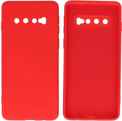 Fashion Backcover Telefoonhoesje - Color Hoesje - Geschikt voor Samsung Galaxy S10 - Rood