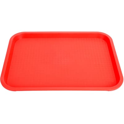 Fastfood dienblad PP Rechthoekig Dik Antislip Multifunctioneel Horeca Dienblad voor Restaurant rood