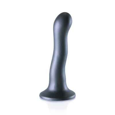 Shots - Ouch! OU818GUN - Ultra Soft Curvy G-Spot Dildo - 7'' / 17 cm - Gun Metal