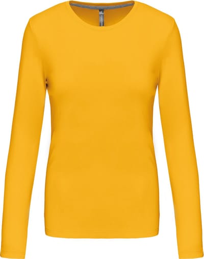Kariban Dames T-shirt ronde hals lange mouwen K383 - Yellow - 3XL