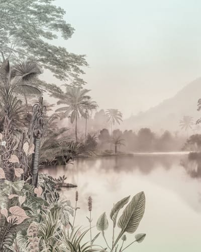 Komar Colours - Fotobehang Lac des Palmiers - Behang - Inclusief Lijm - 200 x 250 CM.