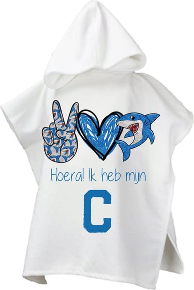 Strandponcho met naam kind-heeft zijn c diploma-jongens-cadeau afzwemmen-poncho handdoek voor kinderen met capuchon-zwemponcho-badcape
