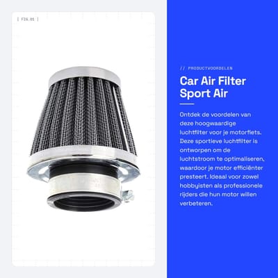 Dailygoods - Car Air Filter - Sport Air Filter - Verbeterde luchtstroom - 54mm - Universeel - Geschikt voor motorfietsen - Turbo Vent - Silver