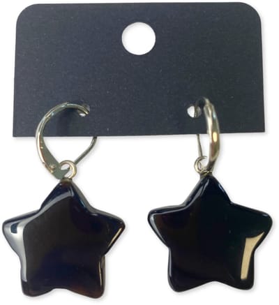 Onyx ster oorbellen - fashion jewelry
