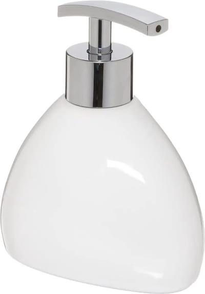 5Five Zeeppompje/dispenser - keramiek - wit - 300 ml - navulbaar - toilet/badkamer/keuken