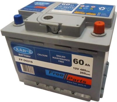 KAR-S Accu 60Ah - 12V voor Europese auto's - 242x175x190mm