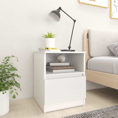 vidaXL - Nachtkastje - 40x40x50 - cm - bewerkt - hout - wit