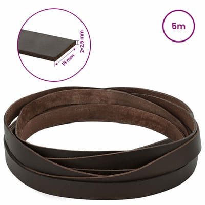 vidaXL - Leren - riem - 1 - Donkerbruin - 500 - x - 1,5 - cm - Leer