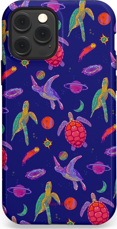 Casetastic Hoesje Geschikt voor Apple iPhone 12/12 Pro Magsafe - Stijlvolle Beschermende Duo-layer Case - Kosmische schildpad