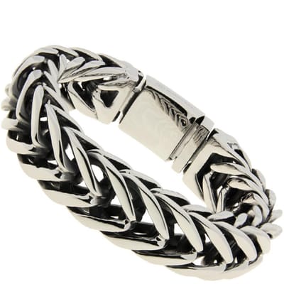 Bukovsky - Stalen Visgraat Armband - "Elite" - 20 cm - Zilverkleur - Gepolijst - Shiny - Edelstaal - 316L Stainless Steel