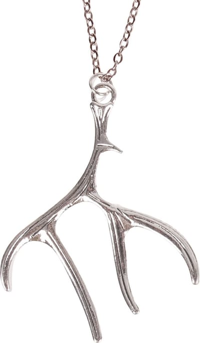 Kinderketting 45cm - Hanger Gewei zilverkleurig 5x4cm