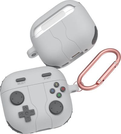 Telestore - hoesje geschikt voor AirPods 4 soft case cover - Grijs Game Console - TPU hoesje Beschermhoes - AirPods 4 Cover - AirPods 4 hoesje - Geschikt voor Apple Airpods 4 - gel hoesje