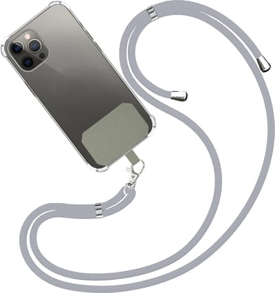 Telefoonkoord Universeel Telefoon Koord Telefoonketting Verstelbaar Telefoonkoorden 150 cm - Lichtgrijs