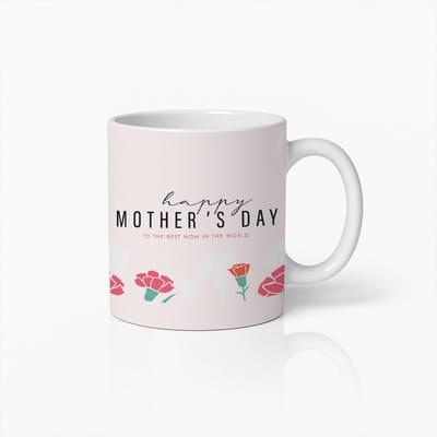 Happy Moederdag Mok – 330ml Keramische Koffiebeker – Prachtig Bloemencadeau voor Mama, Verjaardag of Moederdag