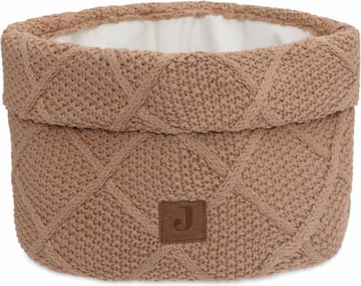 Jollein - Commodemandje - Commode Mandje voor Babykamer- 14x18cm - Opbermand - Check Knit Biscuit