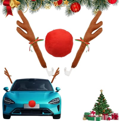 Kerstdecoratie voor Auto met Rendier Thema, Rudolf Rendier Versiering 43 cm voor Feestdagen