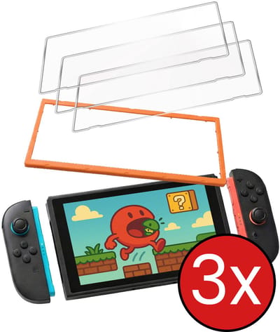 Screenprotector Met Montage Frame Geschikt voor Nintendo Switch 2 Screenprotector Tempered Glass Screen Protector Gehard Glas Met Installatietool - 3 PACK