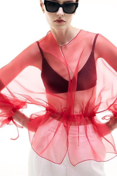 Touché Privé - Organza jasje met biesdetails - Rood - Dames