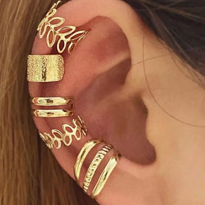 5 stuks/Set Gouden Bruid Clip-on Oorbellen Set one-size brown