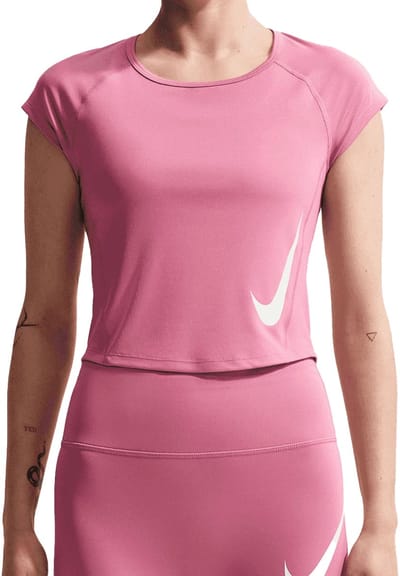 Nike tempo swoosh run dri-fit in de kleur roze.