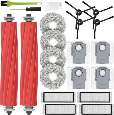 Accessoireset geschikt voor Roborock Q Revo & P10, set reserveonderdelen met 2 hoofdborstels, 4 dweilpads, 4 stofzakken, 4 Hepa-filters, 4 zijborstels