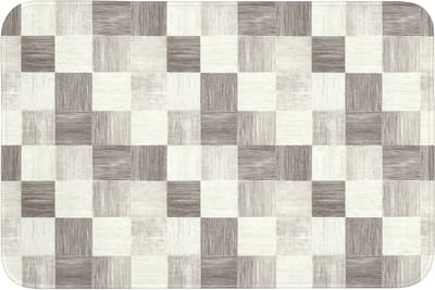 Badmat 90x60 cm - Antislip - Patroon - Dambord - Houtnerf - Badmatten voor badkamer - Badkamermat - Douchemat - Badkamer mat