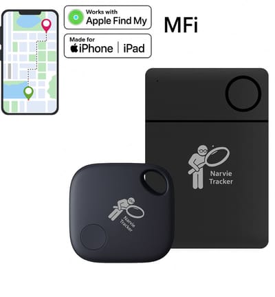 Narvie – Tracker set (2 stuks) – Sleutel tracker & Portemonnee tracker – Werkt met Apple Find My – Zonder abonnement – iOS