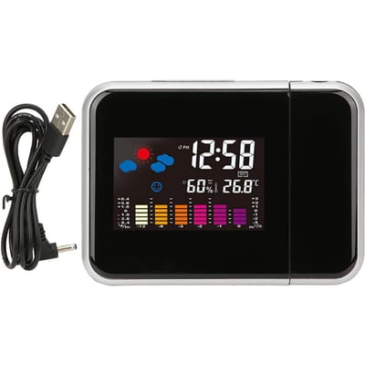 Réveil électronique multifonction avec écran couleur LCD et projection météo