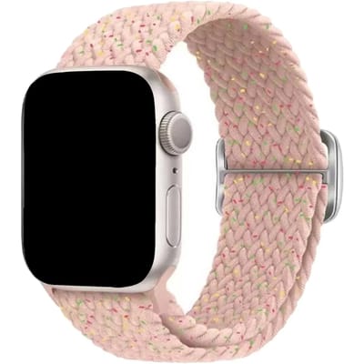 123watches bandje Weavy - nylon - sterrenroze - 38 · 40 · 41 & 42 mm - Geschikt voor Apple Watch series 1/2/3/4/5/6/7/8/9/10/11/12/SE/SE2/SE3