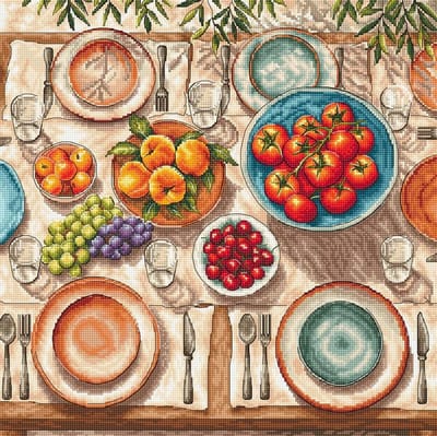 Borduurpakket AVA Stitch - Mediterranean Table - Mediterrane keuken - P139