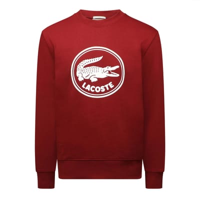 Lacoste Heren Sweatshirt met Ronde Hals en Logo (Rood)
