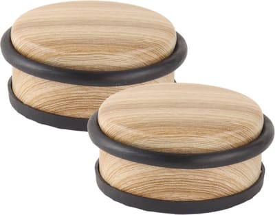 NORDIX Premium Deurstopper - Deurstoppers voor Binnen - Deurstop - Deurbuffer - Set van 2 Stuks - 10.4x4.7cm - Houtlook - MADERA