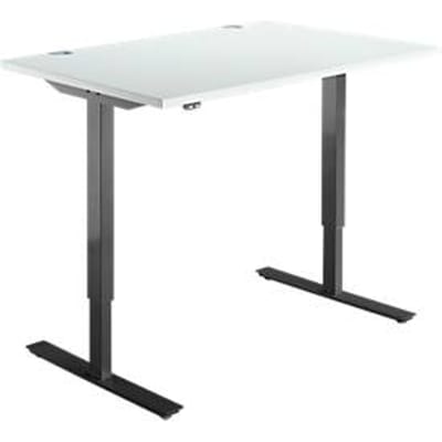 Schäfer Shop  Select Bureautafel START UP, eentraps elektr. in hoogte verstelbaar, B 1200 mm, lichtgrijs/zwart